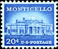 Scott 1047<br />20c Monticello<br />Pane Single; Ultramarine<br /><span class=quot;smallerquot;>(reference or stock image)</span>
