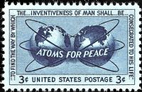 Scott 1070<br />3c Atoms for Peace<br />Pane Single<br /><span class=quot;smallerquot;>(reference or stock image)</span>