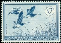 Scott RW22<br />$2.00 Blue Geese - Issued 1955<br />Pane Single<br /><span class=quot;smallerquot;>(reference or stock image)</span>