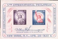 Scott 1075<br />11c | Fifth International Philatelic Exhibition (FIPEX)<br />Souvenir Sheet of 2<br /><span class=quot;smallerquot;>(reference or stock image)</span>