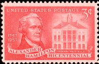 Scott 1086<br />3c Alexander Hamilton<br />Pane Single<br /><span class=quot;smallerquot;>(reference or stock image)</span>