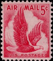 Scott C50<br />5c Eagle in Flight - Red<br />Pane Single<br /><span class=quot;smallerquot;>(reference or stock image)</span>