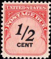 Scott J88<br />½c Number ½ - Denomination in Black - Carmine-rose<br />Pane Single<br /><span class=quot;smallerquot;>(reference or stock image)</span>