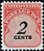Scott J90<br />2c Numeral 2 - Solid Denomination in Black - Carmine-rose<br />Pane Single<br /><span class=quot;smallerquot;>(reference or stock image)</span>
