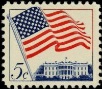 Scott 1208<br />5c Flag Over White House<br />Pane Single; Untagged<br /><span class=quot;smallerquot;>(reference or stock image)</span>