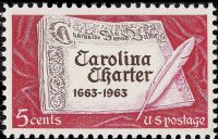 Scott 1230<br />5c Carolina Charter<br />Pane Single<br /><span class=quot;smallerquot;>(reference or stock image)</span>
