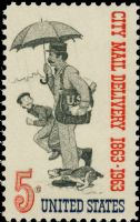 Scott 1238<br />5c City Mail Delivery Centenary<br />Pane Single<br /><span class=quot;smallerquot;>(reference or stock image)</span>