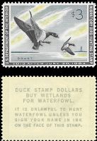 Scott RW30<br />$3.00 Pair of Brant Landings - Issued 1963<br />Pane Single<br /><span class=quot;smallerquot;>(reference or stock image)</span>