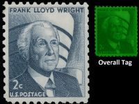 Scott 1280<br />2c Frank Lloyd Wright<br />Pane Single; Overall Tag<br /><span class=quot;smallerquot;>(reference or stock image)</span>