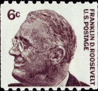 Scott 1298<br />6c Franklin D. Roosevelt<br />Coil Single; Overall Tag<br /><span class=quot;smallerquot;>(reference or stock image)</span>