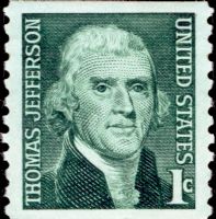 Scott 1299<br />1c Thomas Jefferson<br />Coil Single; Overall Tag<br /><span class=quot;smallerquot;>(reference or stock image)</span>