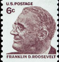 Scott 1305<br />6c Franklin D. Roosevelt<br />Coil Single; Overall Tag<br /><span class=quot;smallerquot;>(reference or stock image)</span>