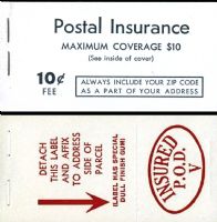 Scott QI1<br />10c Postal Insurance: Red pane: INSURED P.O.D. V<br />Booklet (PPIC1)<br /><span class=quot;smallerquot;>(reference or stock image)</span>