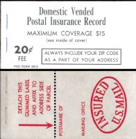 Scott QI2<br />20c Postal Insurance: Red pane: INSURED P.O.D. V<br />Booklet (PPIC2)<br /><span class=quot;smallerquot;>(reference or stock image)</span>