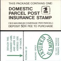Scott QI4<br />(50c) Postal Insurance: Green pane: INSURED U.S. MAIL<br />Booklet (PPIC4)<br /><span class=quot;smallerquot;>(reference or stock image)</span>