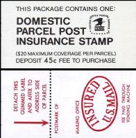 Scott QI5<br />45c Postal Insurance: Red pane: INSURED U.S. MAIL<br />Booklet (PPIC5)<br /><span class=quot;smallerquot;>(reference or stock image)</span>