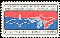 Scott 1306<br />5c Migratory Bird Treaty - U.S. / Canada<br />Pane Single<br /><span class=quot;smallerquot;>(reference or stock image)</span>