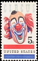Scott 1309<br />5c Circus Clown - John Nicholas Ringling<br />Pane Single<br /><span class=quot;smallerquot;>(reference or stock image)</span>