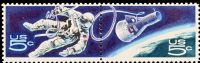 Scott 1331-1332<br />5c Space Walk and Gemini 4 Capsule<br />Pane Pair #1332a (2 designs)<br /><span class=quot;smallerquot;>(reference or stock image)</span>