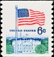 Scott 1338A<br />6c Flag Over the White House - Huck Press (Coil)<br />Coil Single<br /><span class=quot;smallerquot;>(reference or stock image)</span>