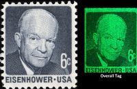 Scott 1393<br />6c Dwight D. Eisenhower<br />Pane Single; Shiny Gum; Overall Tag<br /><span class=quot;smallerquot;>(reference or stock image)</span>