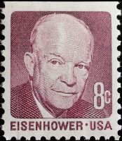 Scott 1395<br />8c Dwight D. Eisenhower<br />Booklet Pane Single; Overall Tag; Shiny Gum<br /><span class=quot;smallerquot;>(reference or stock image)</span>