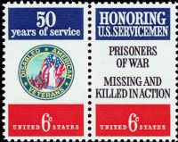 Scott 1421-1422<br />6c DAV & 6c Honoring US Servicemen<br />Pane Pair #1422a (2 designs)<br /><span class=quot;smallerquot;>(reference or stock image)</span>