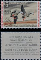 Scott RW39<br />$5.00 Emperor Geese - Issued 1972<br />Pane Single<br /><span class=quot;smallerquot;>(reference or stock image)</span>
