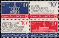 Scott 1543-1546<br />10c Continental Congress<br />Pane Block of 4 #1546a (4 designs)<br /><span class=quot;smallerquot;>(reference or stock image)</span>