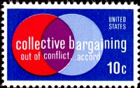 Scott 1558<br />10c Collective Bargaining<br />Pane Single<br /><span class=quot;smallerquot;>(reference or stock image)</span>