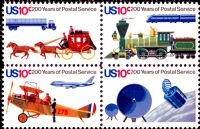 Scott 1572-1575; 1575a<br />10c United States Postal Service<br />Pane Block of 4 #1572-1575 (4 designs)<br /><span class=quot;smallerquot;>(reference or stock image)</span>