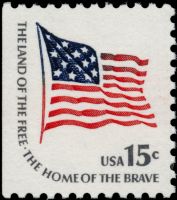 Scott 1598<br />15c Fort McHenry Flag<br />Booklet Single; Small Block Tag<br /><span class=quot;smallerquot;>(reference or stock image)</span>