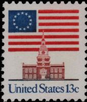 Scott 1622C<br />13c 13-Star Flag over Independence Hall<br />Pane Single<br /><span class=quot;smallerquot;>(reference or stock image)</span>