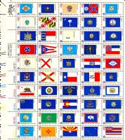 Scott 1633-1682<br />13c American Bicentennial: State Flags<br />Pane of 50 #1682a (50 designs)<br /><span class=quot;smallerquot;>(reference or stock image)</span>