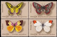 Scott 1712-1715<br />13c Butterflies<br />Pane Block of 4 #1715a (4 designs)<br /><span class=quot;smallerquot;>(reference or stock image)</span>