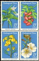 Scott 1783-1786; 1786a<br />15c Endangered Flora<br />Pane Block of 4 #1783-1786 (4 designs)<br /><span class=quot;smallerquot;>(reference or stock image)</span>