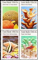 Scott 1827-1830; 1830a<br />15c Coral Reefs<br />Pane Block of 4 #1827-1830 (4 designs)<br /><span class=quot;smallerquot;>(reference or stock image)</span>