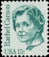 Scott 1857<br />17c Rachel Carson<br />Pane Single; Overall Tag<br /><span class=quot;smallerquot;>(reference or stock image)</span>