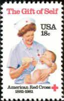 Scott 1910<br />18c American Red Cross<br />Pane Single<br /><span class=quot;smallerquot;>(reference or stock image)</span>