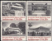 Scott 2019-2022<br />20c American Architecture<br />Pane Block of 4 #2022a (4 designs)<br /><span class=quot;smallerquot;>(reference or stock image)</span>