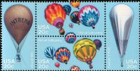 Scott 2032-2035; 2035a<br />20c Balloon - Manned Flight Bicentennial<br />Pane Block of 4 #2032-2035a (4 designs)<br /><span class=quot;smallerquot;>(reference or stock image)</span>