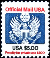 Scott O133<br />$5.00 Great Seal<br />Pane Single<br /><span class=quot;smallerquot;>(reference or stock image)</span>