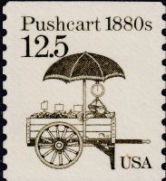 Scott 2133<br />12.5c Pushcart 1880s<br />Coil Single; Block Tag<br /><span class=quot;smallerquot;>(reference or stock image)</span>
