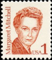 Scott 2168<br />1c Margaret Mitchell<br />Pane Single; Brownish-vermilion; Large Block Tag<br /><span class=quot;smallerquot;>(reference or stock image)</span>