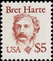 Scott 2196<br />$5.00 Bret Harte<br />Pane Single; Large Block Tag<br /><span class=quot;smallerquot;>(reference or stock image)</span>