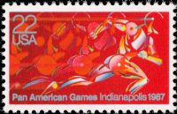 Scott 2247<br />22c Pan American Games - Indianapolis IN<br />Pane Single<br /><span class=quot;smallerquot;>(reference or stock image)</span>