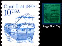 Scott 2257<br />10c Canal Boat 1880s<br />Coil Pair; Large Block Tag<br /><span class=quot;smallerquot;>(reference or stock image)</span>