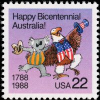 Scott 2370<br />22c Australia Bicentennial<br />Pane Single<br /><span class=quot;smallerquot;>(reference or stock image)</span>