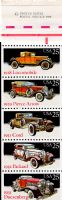 Scott 2381-2385<br />25c Classic Cars<br />Booklet Pane of 5 #2385a (5 designs)<br /><span class=quot;smallerquot;>(reference or stock image)</span>