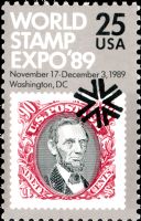 Scott 2410<br />25c World Stamp Expo'89<br />Pane Single<br /><span class=quot;smallerquot;>(reference or stock image)</span>